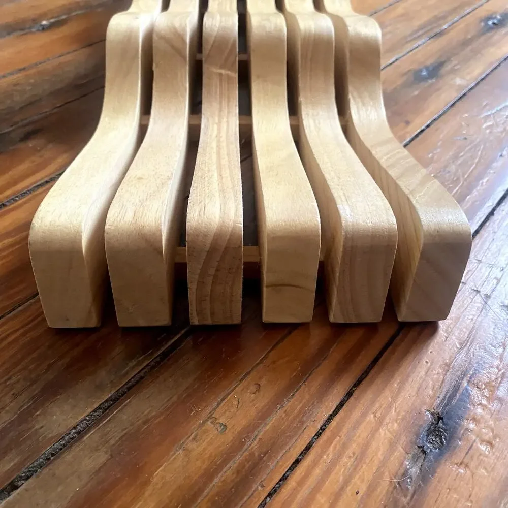 6 slot drawer wooden knife block